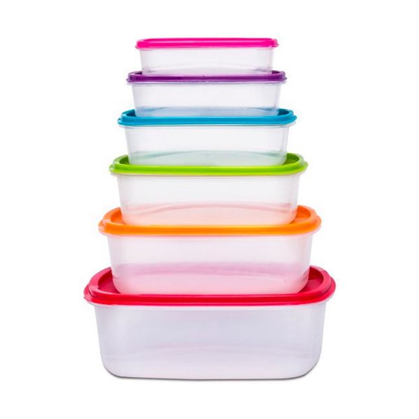 Set of 6 lunch boxes 5five Simply Smart polypropylene 300 ml 225 ml 175 ml 12,5 ml 0,3 g 245 ml Multicolour Rectangular