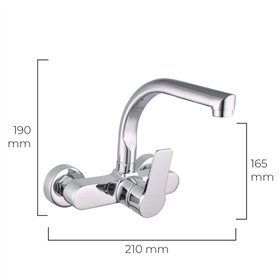 Mixer Tap EDM 01145 Silver Stainless steel Brass