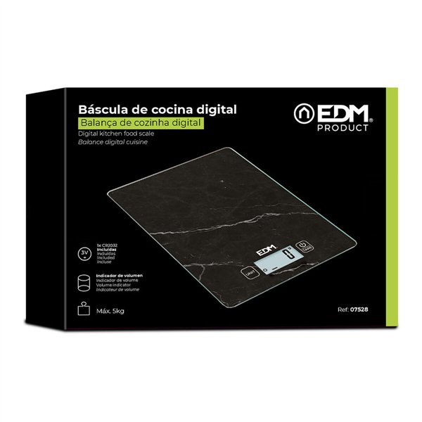 kitchen scale EDM 07528 Black 5 kg