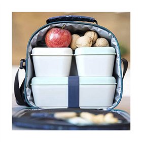 Square Lunch Box with Lid Milan Green 330 ml 12 x 10 x 7 cm Plastic (1 Unit)