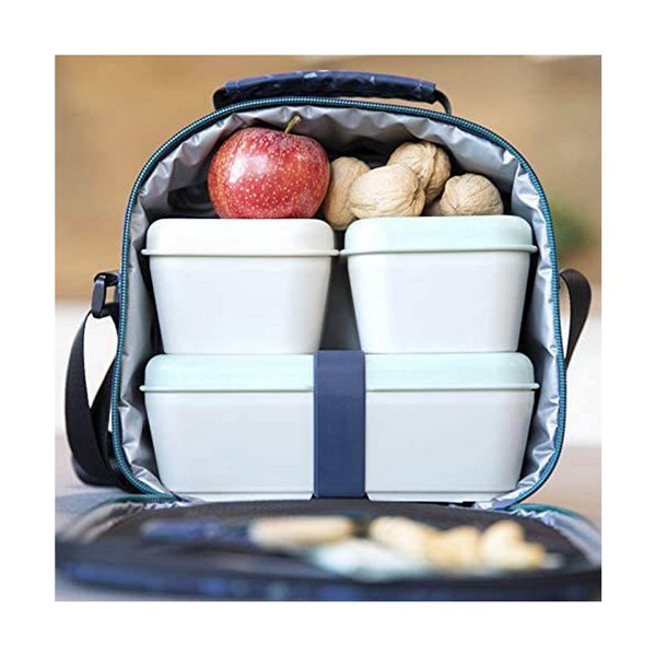 Square Lunch Box with Lid Milan Green 330 ml 12 x 10 x 7 cm Plastic (1 Unit)