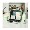 Square Lunch Box with Lid Milan Green 330 ml 12 x 10 x 7 cm Plastic (1 Unit)