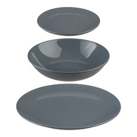 Tableware Secret de Gourmet Grey Ceramic 18 Pieces
