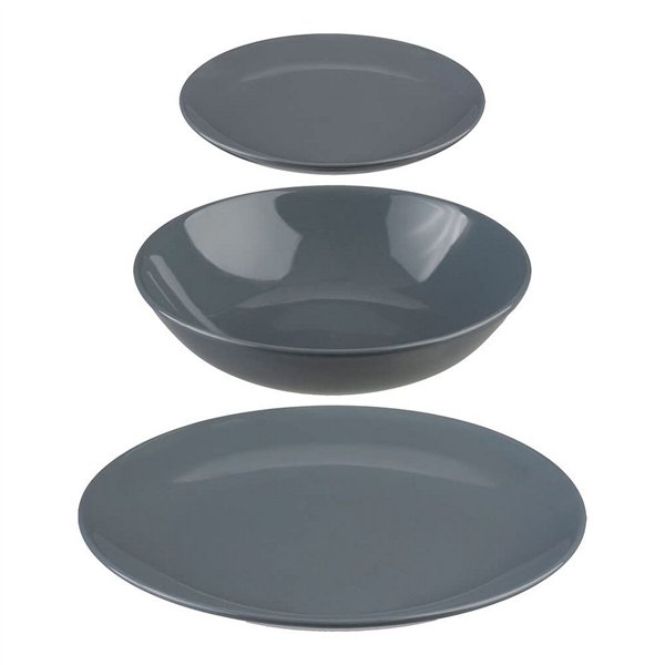 Tableware Secret de Gourmet Grey Ceramic 18 Pieces