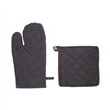 Oven Gloves and Pot Holder Set Atmosphera Cotton Dark grey