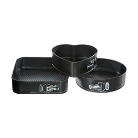 Set of Detachable Baking Tins Secret de Gourmet Black Aluminium 3 Pieces
