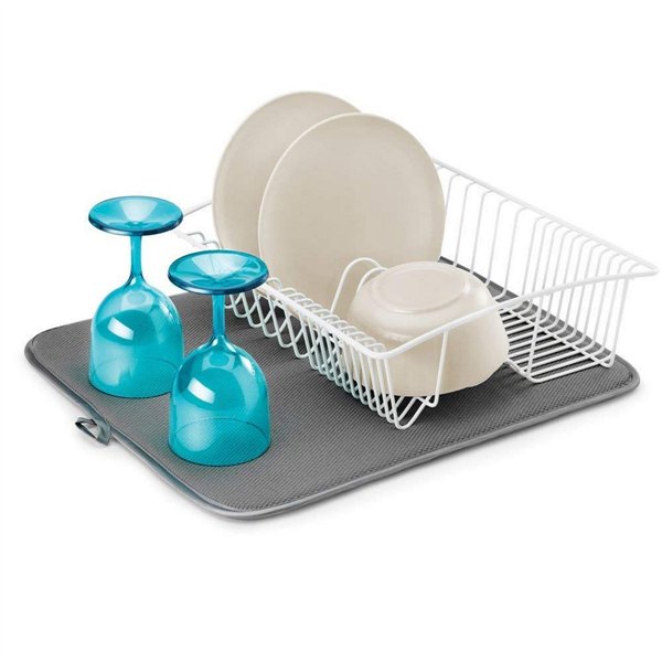Draining Rack for Kitchen Sink Metaltex Softex Grey 45 x 40 cm Tablecloth