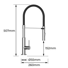Mixer Tap EDM 01196 BERMEO Silver Brass