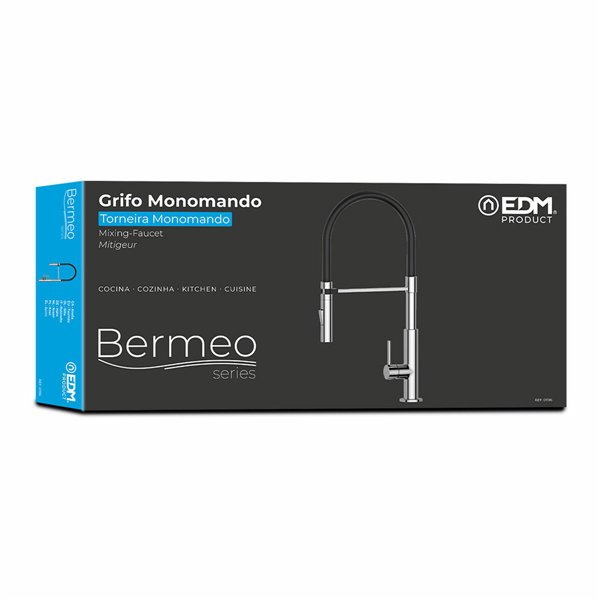 Mixer Tap EDM 01196 BERMEO Silver Brass