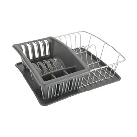 Draining Rack for Kitchen Sink Metaltex Grey (35 x 30 x 11 cm)