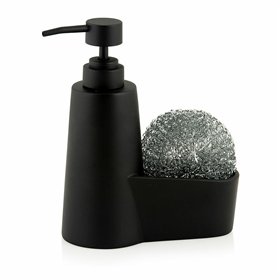 2-in-1 Soap Dispenser for the Kitchen Sink Andrea House CC70059 Plastic Polyresin 14,5 x 7 x 18,5 cm Scourer Matte back