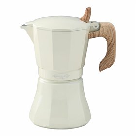 Italian Coffee Pot Oroley Petra Cream Aluminium 6 Cups