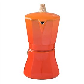 Italian Coffee Pot Oroley Petra Orange Aluminium 9 Cups