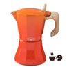 Italian Coffee Pot Oroley Petra Orange Aluminium 9 Cups