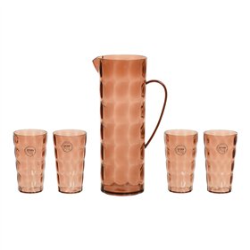 Jug and glasses set EDM 869702 Brown Recycled plastic 5 Pieces