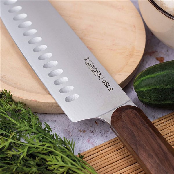 Santoku Knife 3 Claveles Oslo Stainless steel 17,5 cm