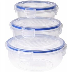 Set of lunch boxes Excellent Houseware 024000670 Plastic Circular 400 ml 800 ml 1,4 L 3 Units