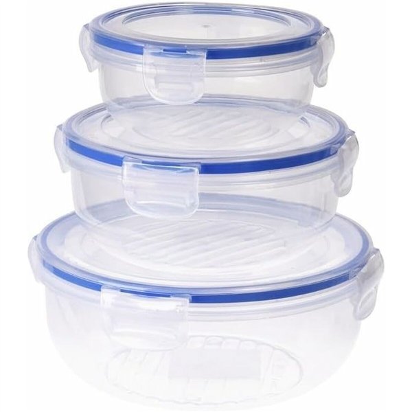 Set of lunch boxes Excellent Houseware 024000670 Plastic Circular 400 ml 800 ml 1,4 L 3 Units