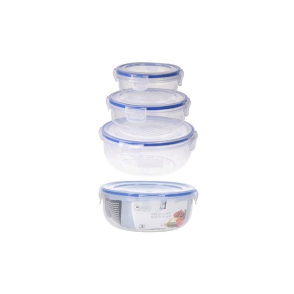 Set of lunch boxes Excellent Houseware 024000670 Plastic Circular 400 ml 800 ml 1,4 L 3 Units