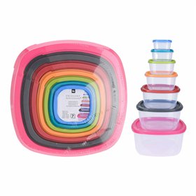 Set of Stackable Hermetically-sealed Kitchen Containers Excellent Houseware 911000160 7 Units