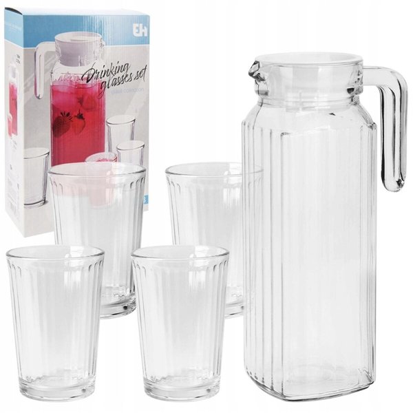 Jug and glasses set Excellent Houseware ye9000500 200 ml 1,1 L 5 Pieces