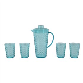 Jug and glasses set Lifetime Blue Plastic 5 Pieces