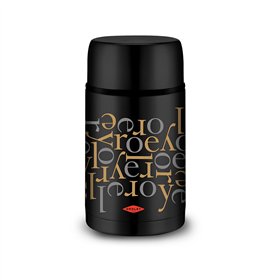 Thermos for Food Oroley Black Stainless steel 1 L Letters