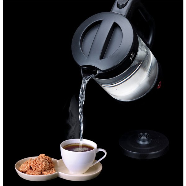 Kettle JATA 1500 W 1,2 L Transparent Stainless steel Borosilicate Glass