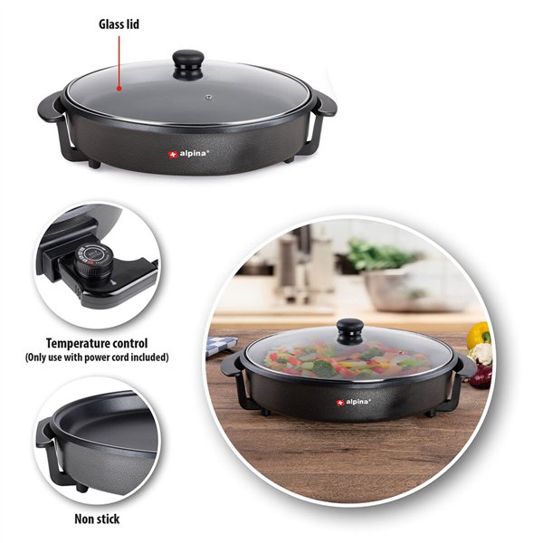 Multifunctional Electric Saucepan Alpina Ø 40 cm Glass