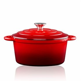 Casserole Alpina Red Cast Iron 3,8 L Ø 24 x 11,8 cm