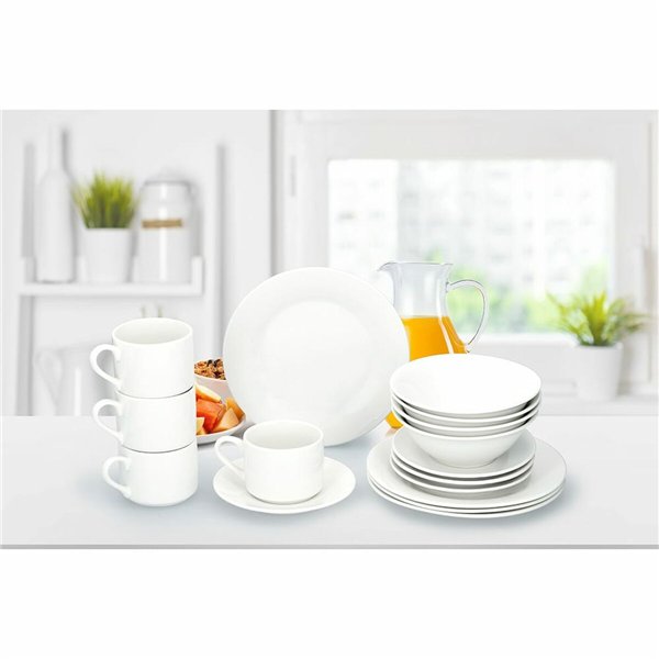 Tableware Alpina White Ceramic 16 Pieces (4 Units)