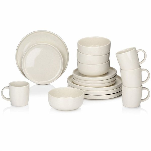 Tableware Alpina Cream Ceramic 16 Pieces (4 Units)