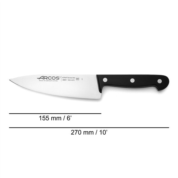 Kitchen Knife Arcos serie universal Black Steel 15,5 cm 6"