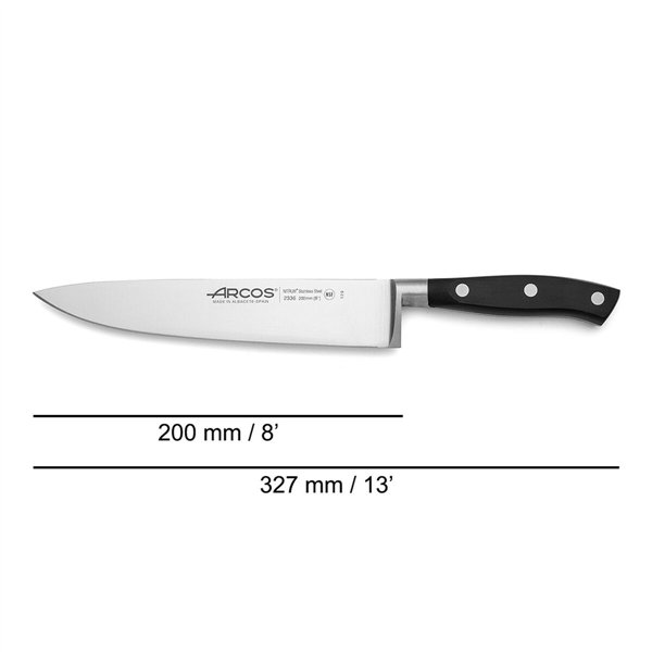 Kitchen Knife Arcos serie riviera Black Steel 20 cm