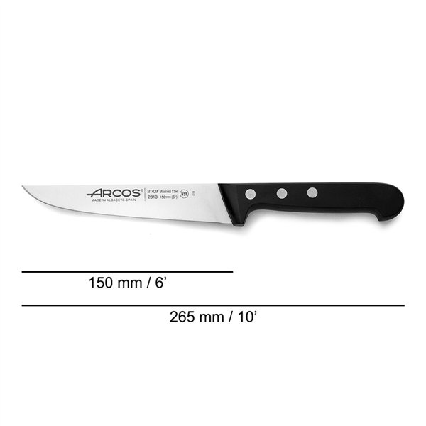 Kitchen Knife Arcos Black Silver Stainless steel
