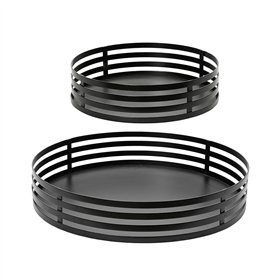 Set of trays Decoris Black Iron (2 Units)
