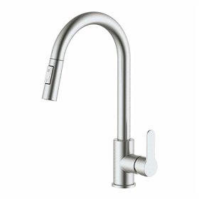 Mixer Tap Verhal miño Silver Stainless steel C-shaped