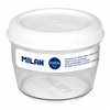 Hermetic Lunch Box Milan 500 ml White Transparent Plastic Circular Ø 12 cm