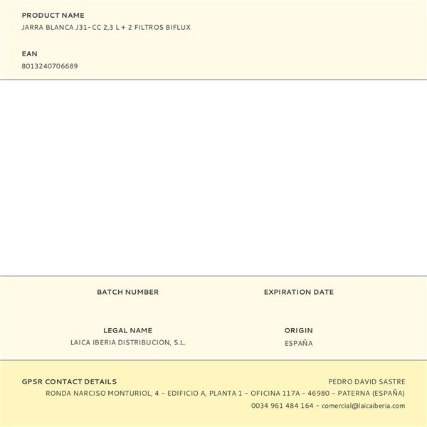 Filter jug LAICA J9029C4 White