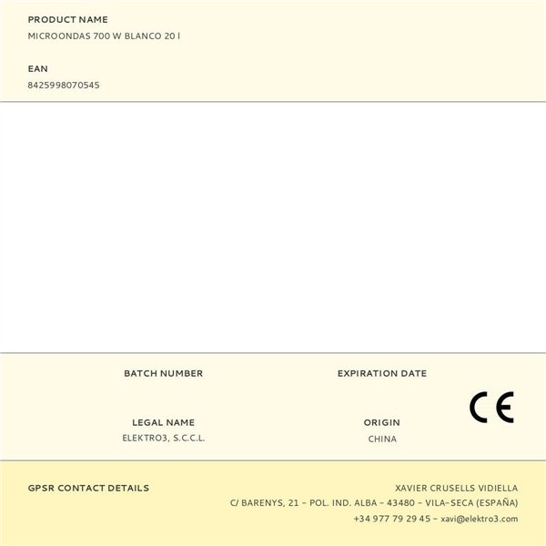 Microwave EDM 07054 White 20 L 700 W