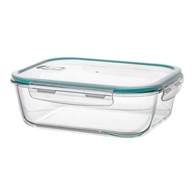 Lunch box Ovenza Rectangular Transparent Silicone Borosilicate Glass 2,25 L