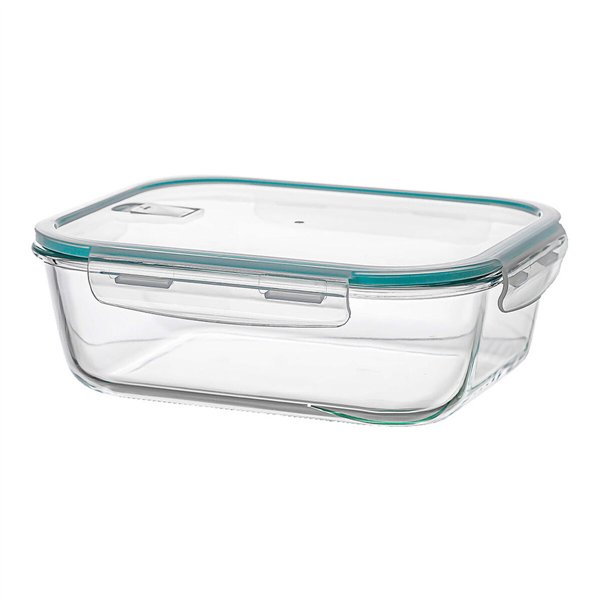 Lunch box Ovenza Rectangular Transparent Silicone Borosilicate Glass 2,25 L