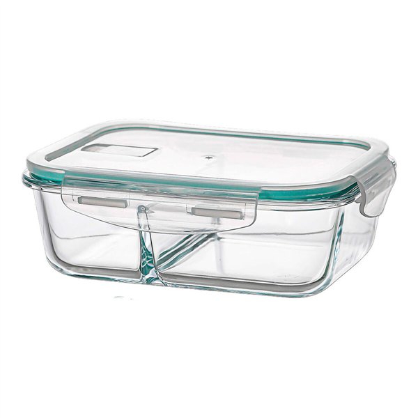 Lunch box Ovenza Transparent Silicone Borosilicate Glass Rectangular 1040 ml