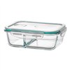 Lunch box Ovenza Transparent Silicone Borosilicate Glass Rectangular 1040 ml