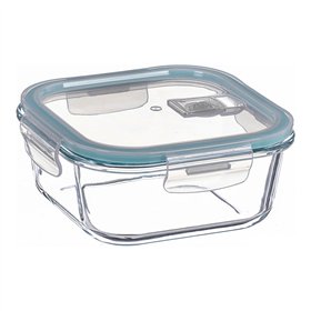 Lunch box Ovenza Transparent Borosilicate Glass Squared 1,2 L