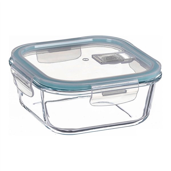 Lunch box Ovenza Transparent Borosilicate Glass Squared 1,2 L