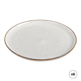 Flat Plate Ovenza White Porcelain Ø 25 cm (6 Units)