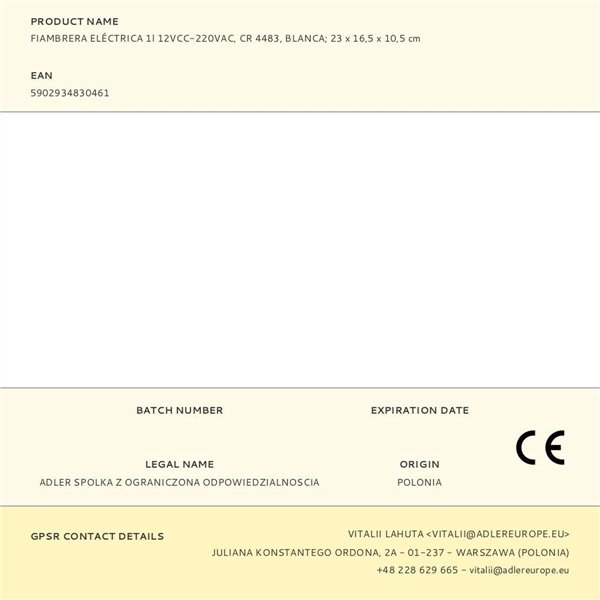 Electric Lunch Box Camry CR 4483 1 L Green Grey Plastic Rectangular