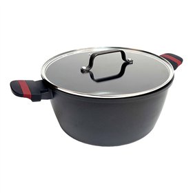 Casserole with lid San Ignacio denia experto Black Red Ø 20 cm