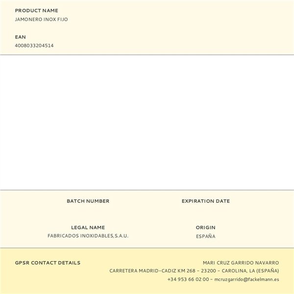 Wooden Ham Stand Fackelmann Stainless steel 49,5 x 16,5 x 35 cm